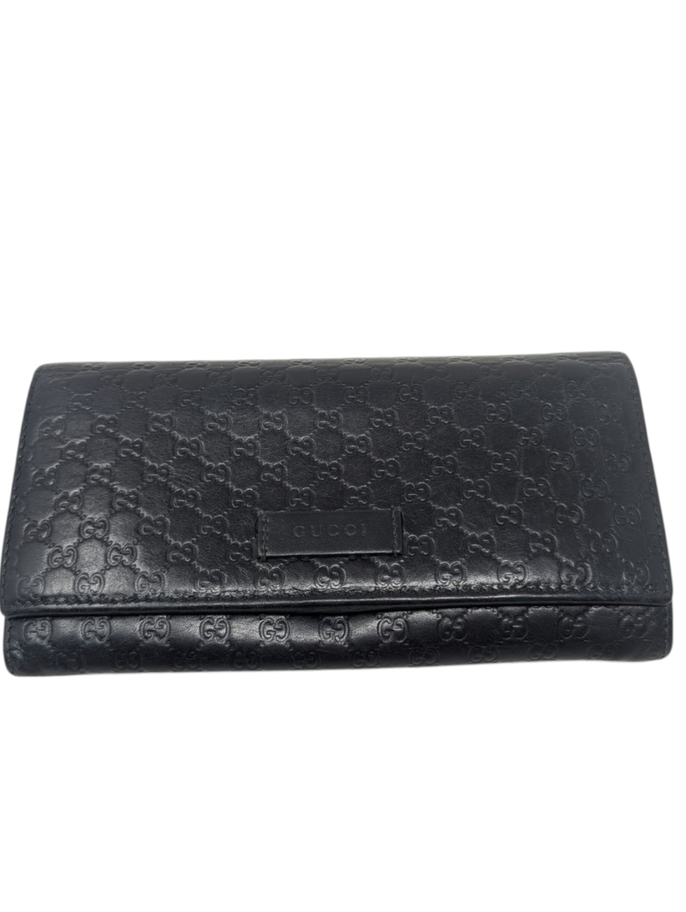Gucci Guccisima Interlocking GG Monogram Black Leather Continental Wallet - Picture 3 of 13